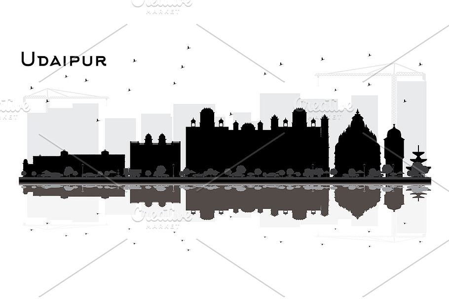 Udaipur India City Skyline  in Illustrations - product preview 8