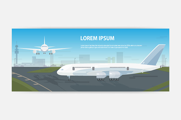 Airplane banners set in Illustrations - product preview 1