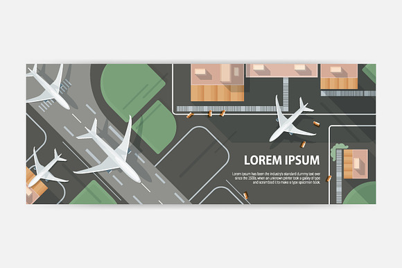 Airplane banners set in Illustrations - product preview 2