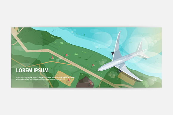 Airplane banners set in Illustrations - product preview 3