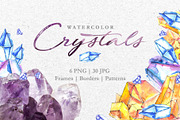 Crystals Blue-yellow Watercolor png