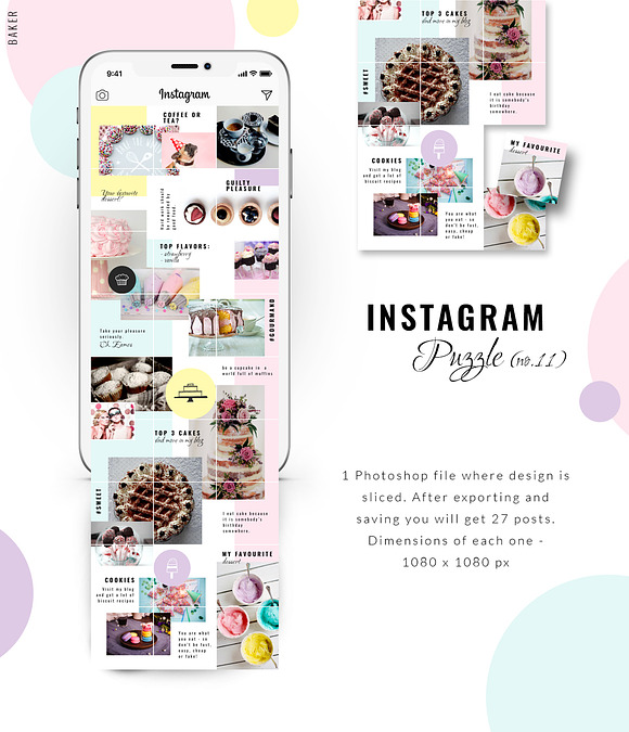 Instagram PUZZLE template - Baker in Instagram Templates - product preview 2