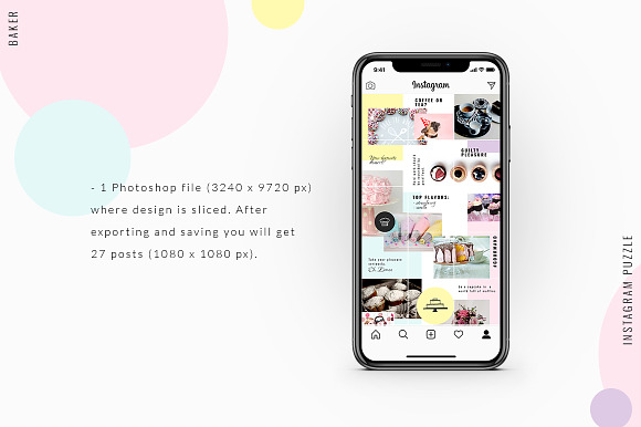 Instagram PUZZLE template - Baker in Instagram Templates - product preview 4