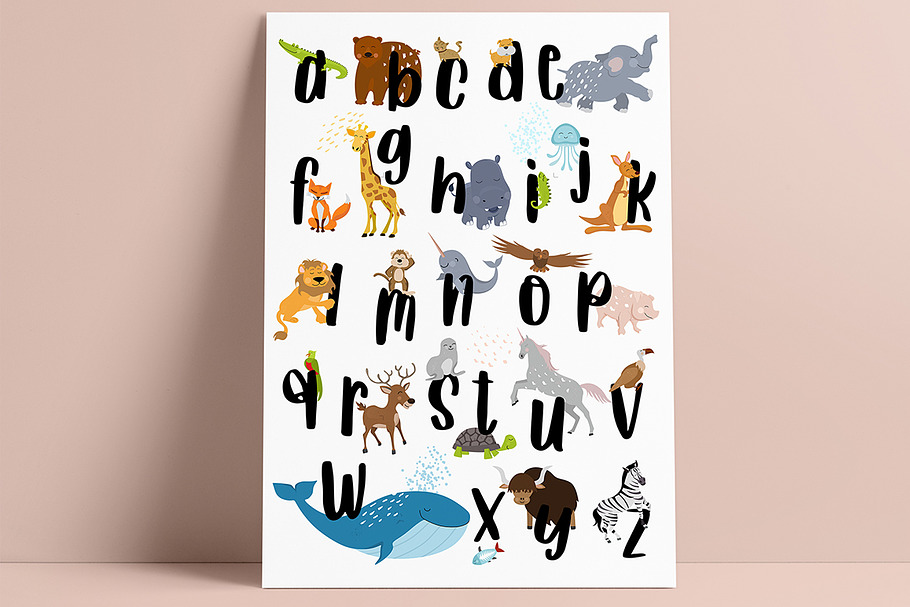 Animal alphabet poster in Illustrations - product preview 8