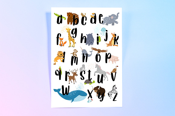 Animal alphabet poster in Illustrations - product preview 1