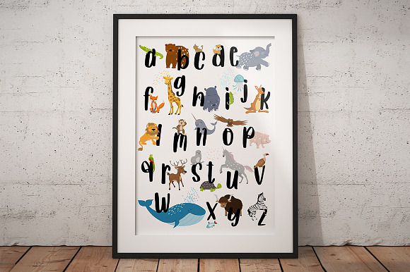 Animal alphabet poster in Illustrations - product preview 2