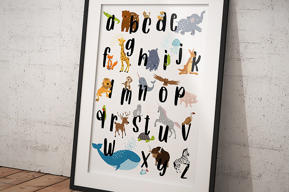 Animal alphabet poster in Illustrations - product preview 3