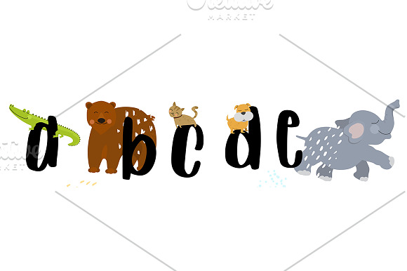 Animal alphabet poster in Illustrations - product preview 4