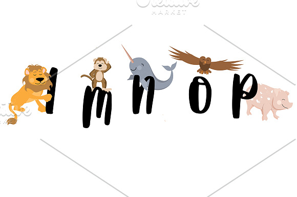 Animal alphabet poster in Illustrations - product preview 6