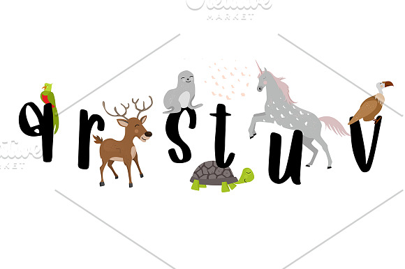 Animal alphabet poster in Illustrations - product preview 7