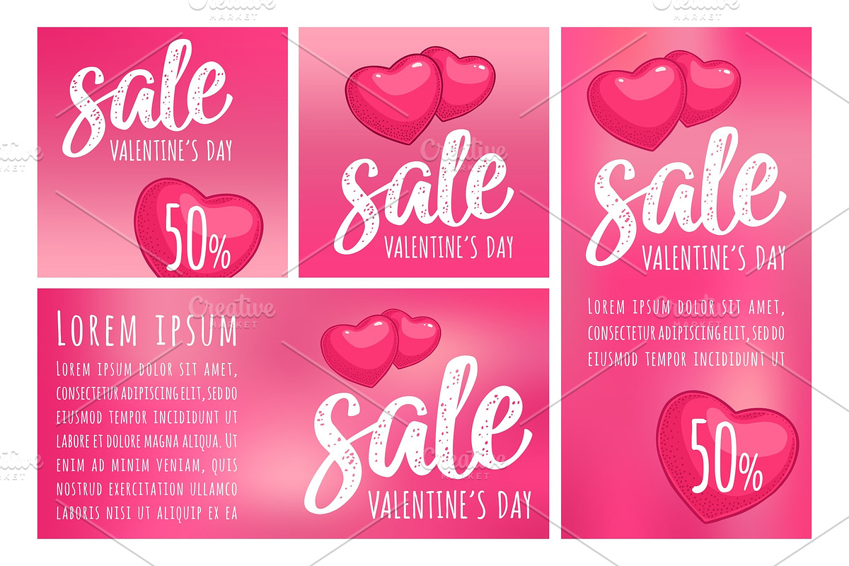 Two heart. Sale Valentine's Day in Illustrations - product preview 8