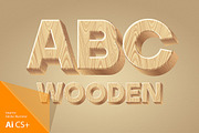 Three-dimensional wooden alphabet.
