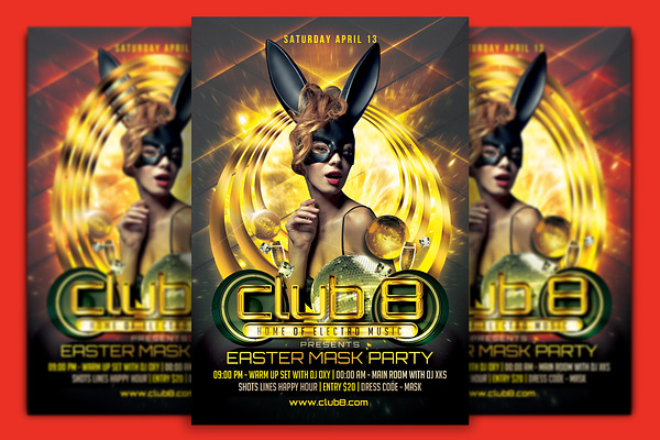 Easter Mask Party Flyer Template