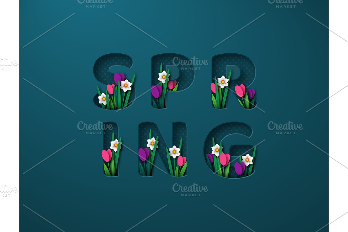 Spring typographic design for in Illustrations - product preview 8