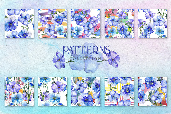 FLAX Watercolor png in Illustrations - product preview 4