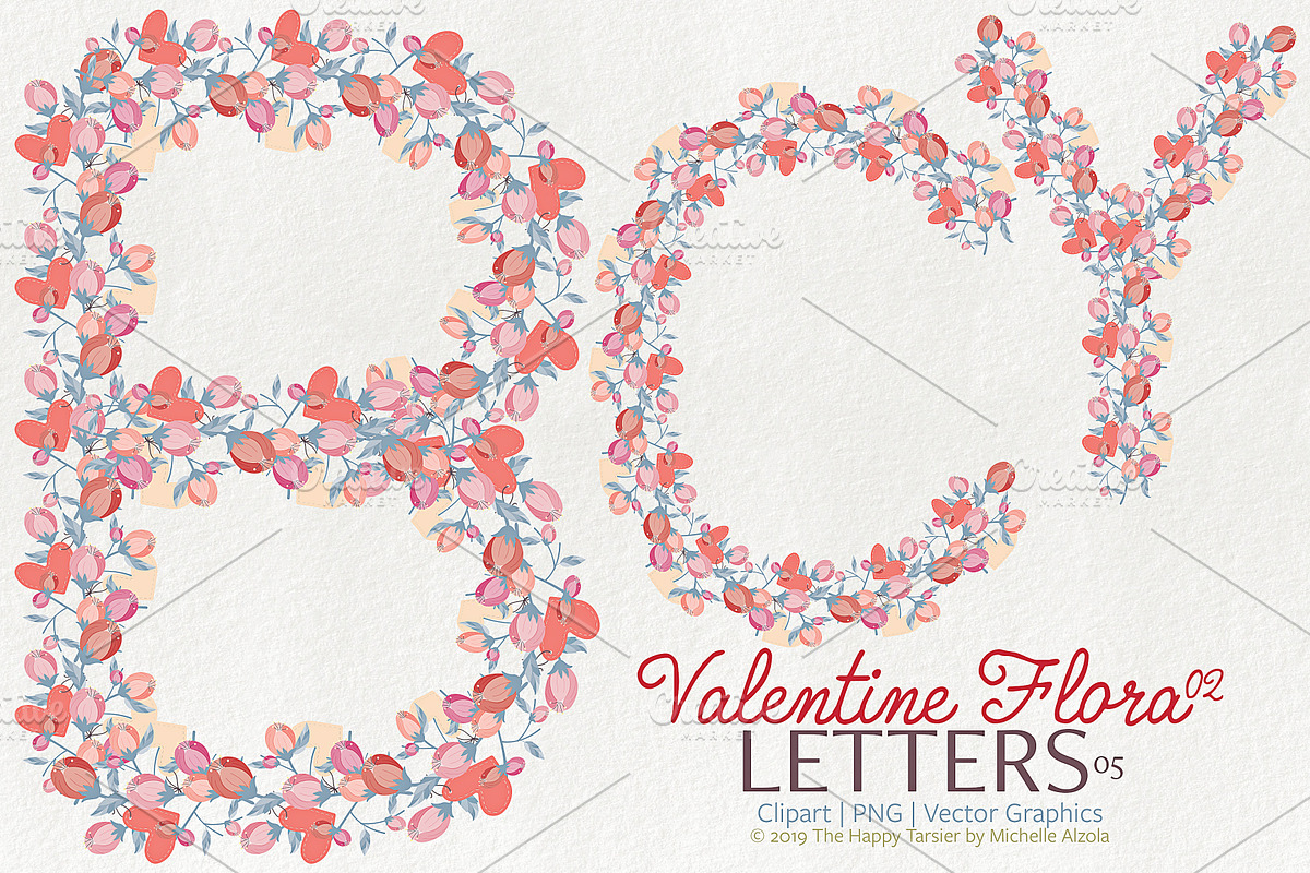 Valentine Flora 02 - Letters 05 in Illustrations - product preview 8