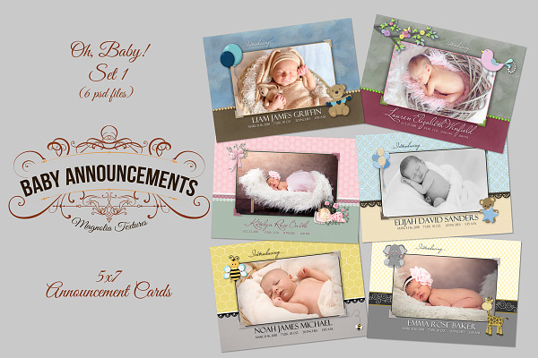 "Oh Baby!"  5x7 Birth Announcements