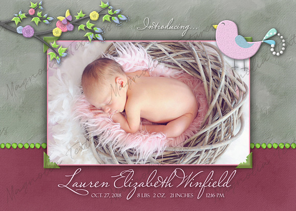 "Oh Baby!"  5x7 Birth Announcements in Card Templates - product preview 2