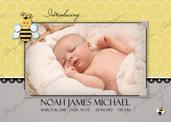 "Oh Baby!"  5x7 Birth Announcements in Card Templates - product preview 5