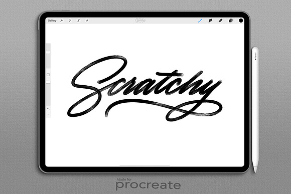 Procreate Brush : Scratchy Monoline in Add-Ons - product preview 4