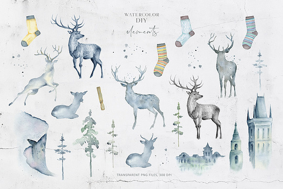 Winter Watercolors&Alphabets in Illustrations - product preview 22