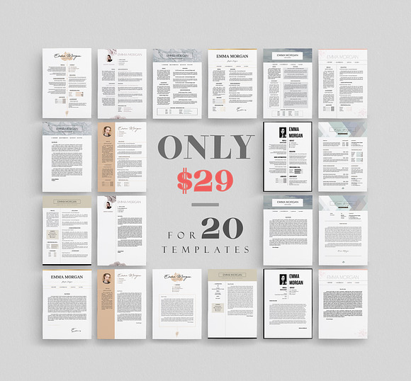 Simple Resume BUNDLE Template M in Resume Templates - product preview 6