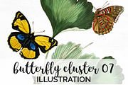 Butterfly Yellow Watercolor Vintage