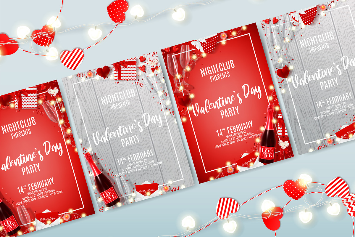 Happy Valentine's Day party flyers in Flyer Templates - product preview 8