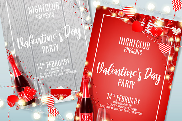 Happy Valentine's Day party flyers in Flyer Templates - product preview 1
