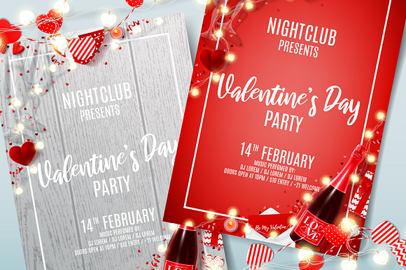 Happy Valentine's Day party flyers in Flyer Templates - product preview 2
