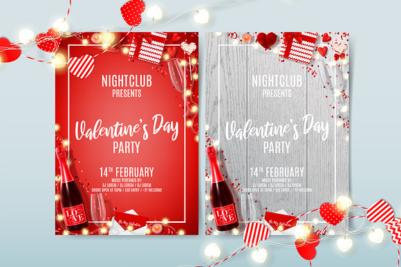Happy Valentine's Day party flyers in Flyer Templates - product preview 3