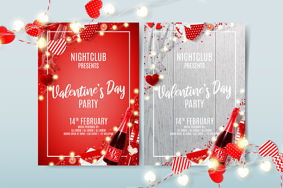 Happy Valentine's Day party flyers in Flyer Templates - product preview 4