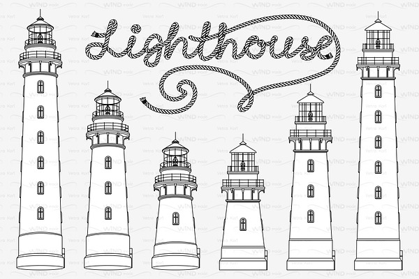 vector outline lighthouse