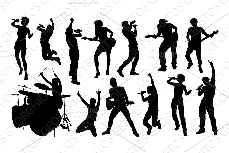 Silhouette Rock or Pop Band