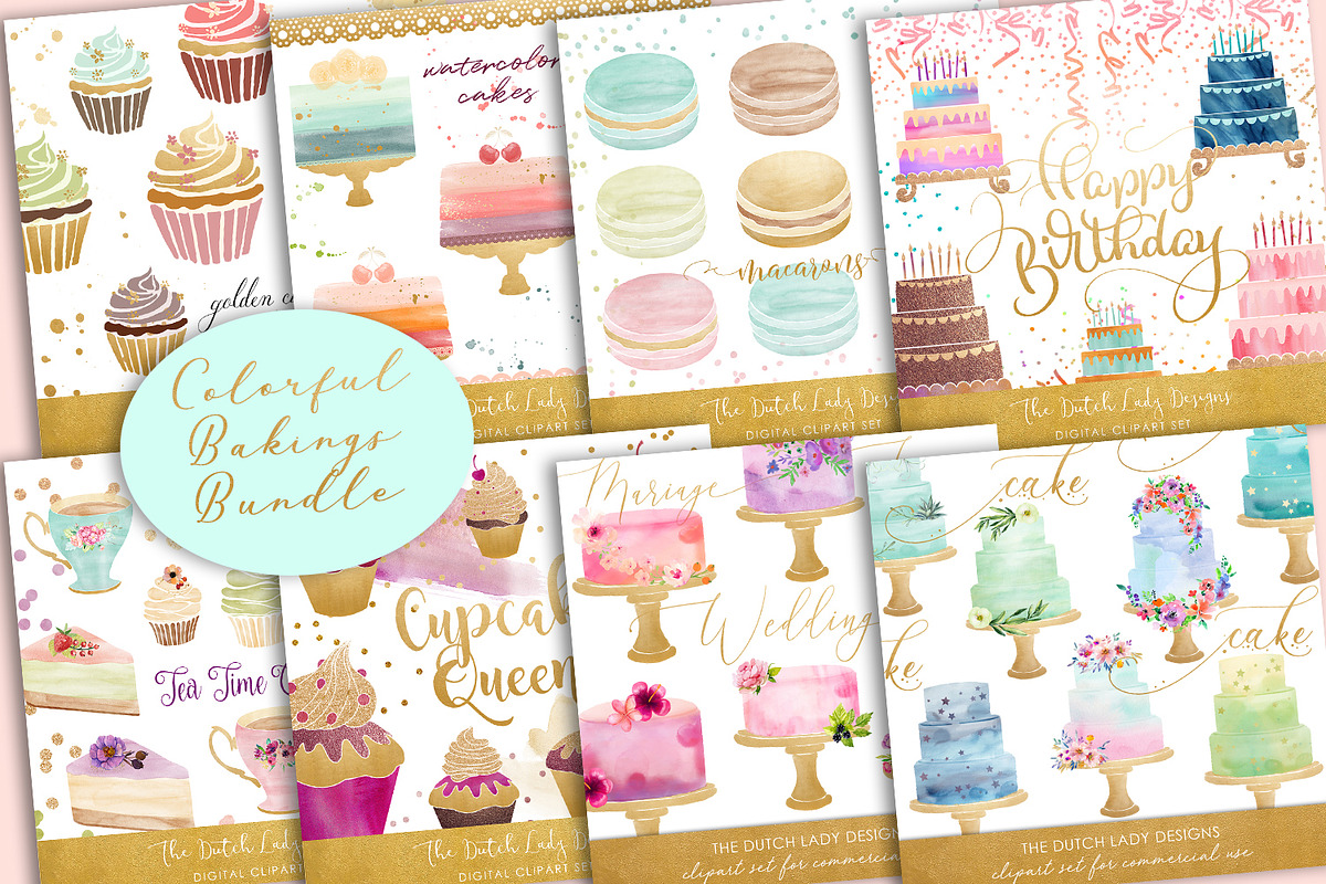 Colorful Sweet Baking Clipart Bundle in Illustrations - product preview 8