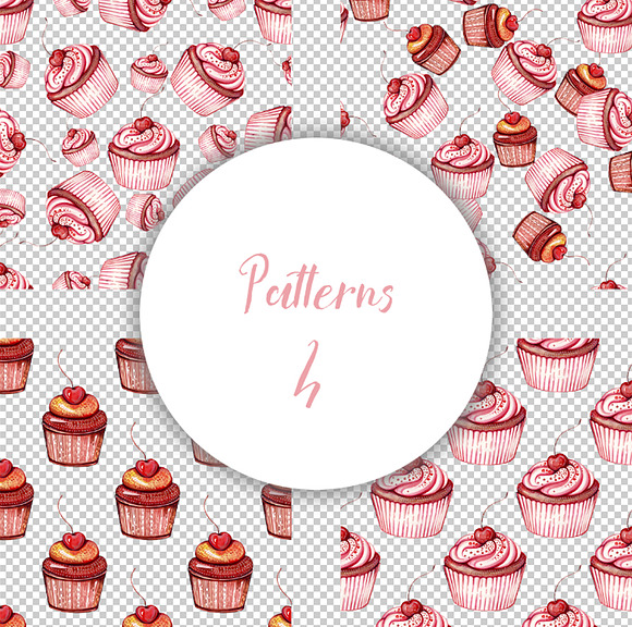Watercolor Cupcakes & Sweets in Illustrations - product preview 1