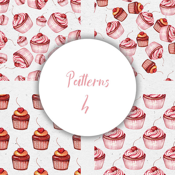 Watercolor Cupcakes & Sweets in Illustrations - product preview 4
