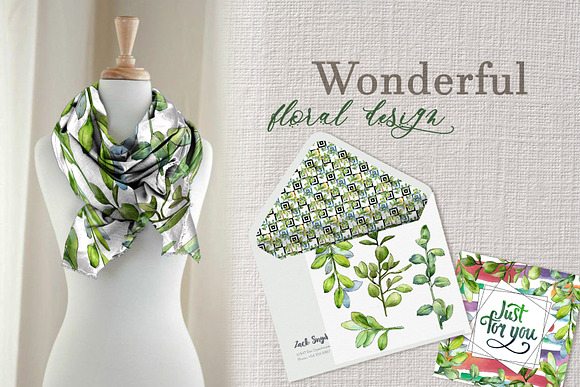 Boxwood Watercolor png  in Illustrations - product preview 2