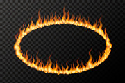 Bright fire flame in ellipse shape