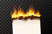 Burning blank sheet of paper