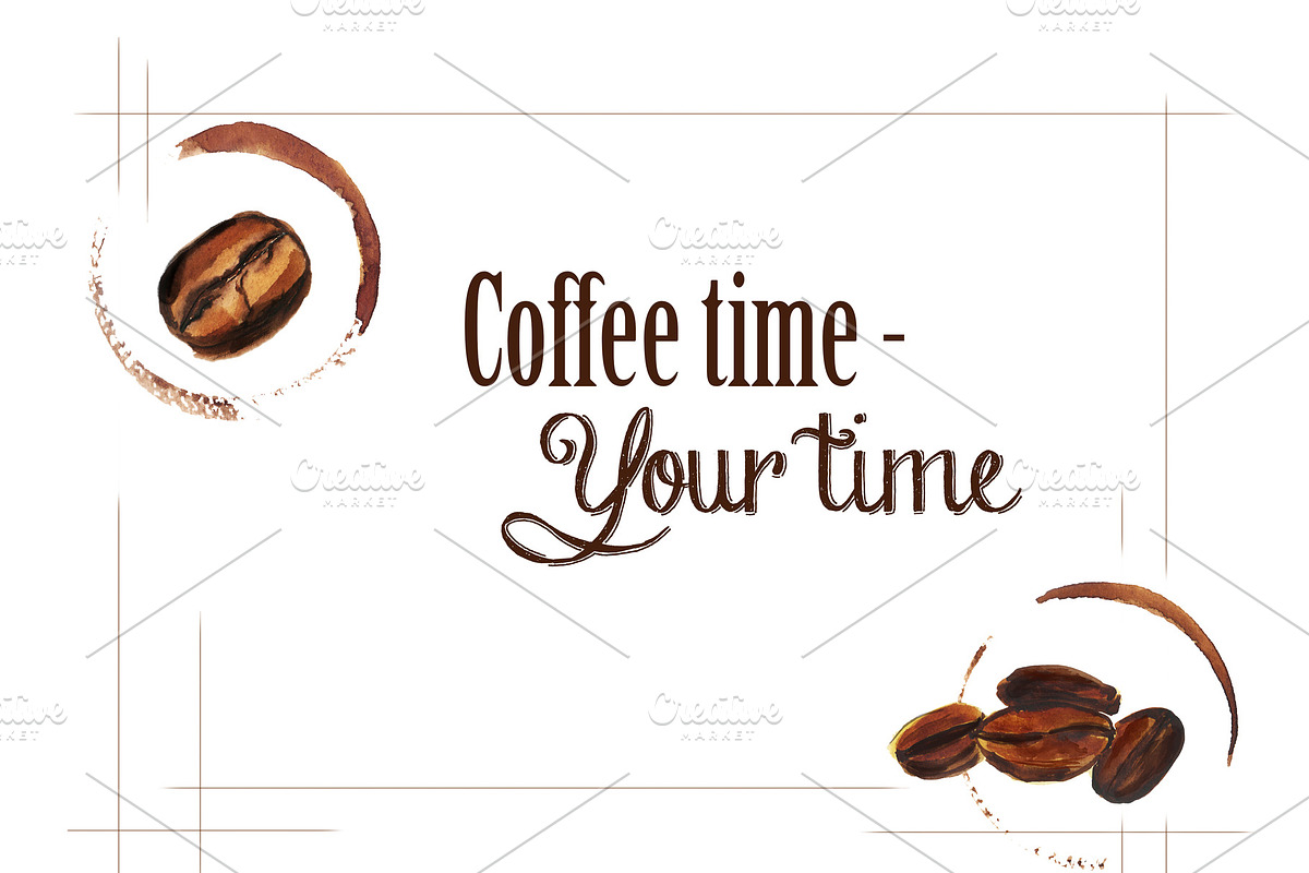 Coffee watercolor background in Illustrations - product preview 8