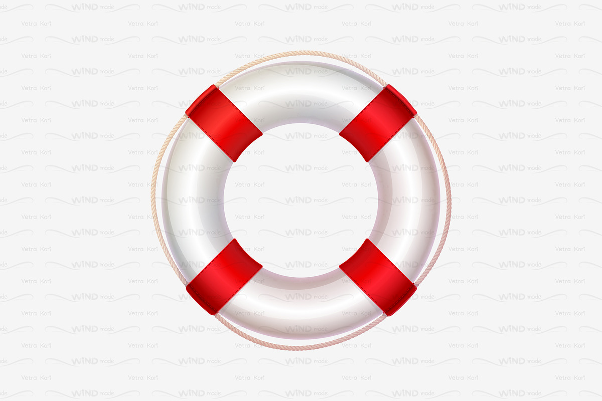 vector volume lifebuoy red in Objects - product preview 8