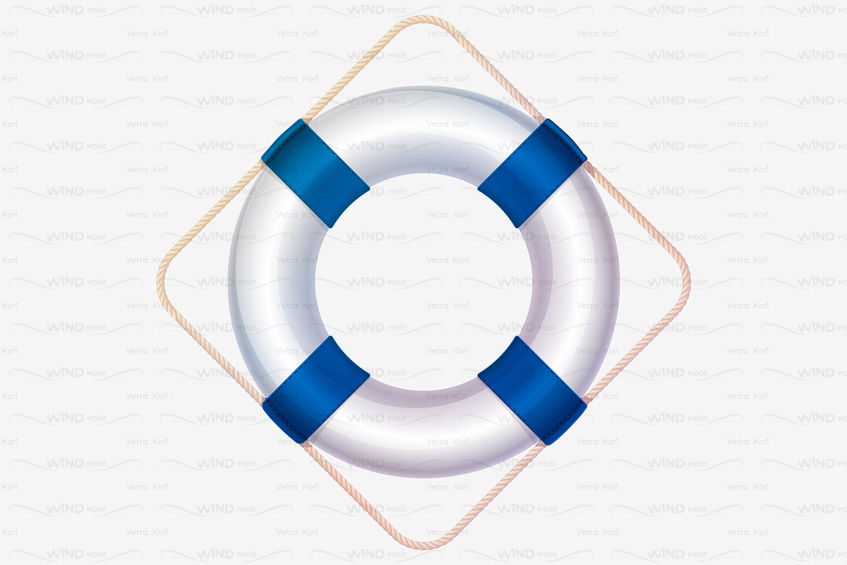 vector volume lifebuoy blue in Objects - product preview 8