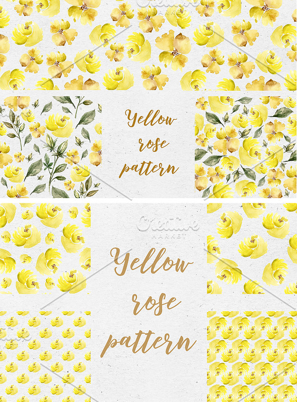 Watercolor yellow flowers in Illustrations - product preview 4