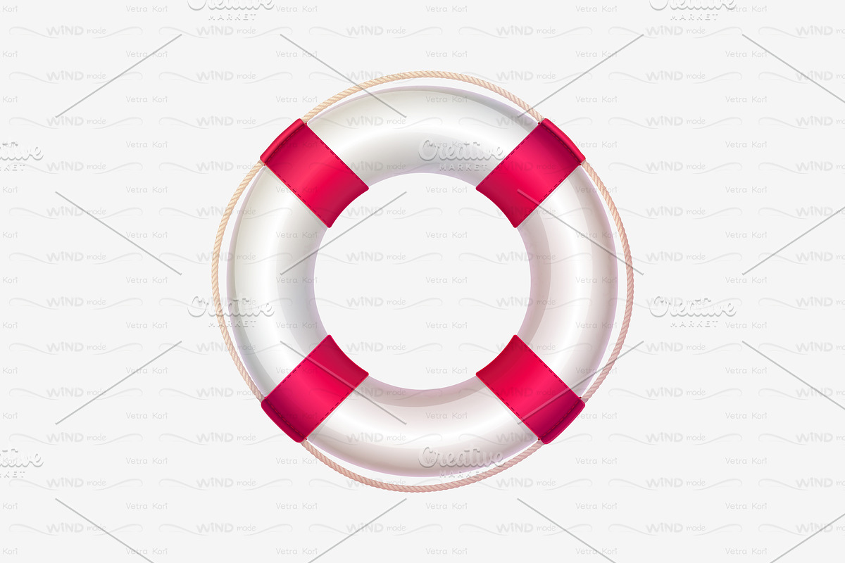 vector volume lifebuoy pink in Objects - product preview 8