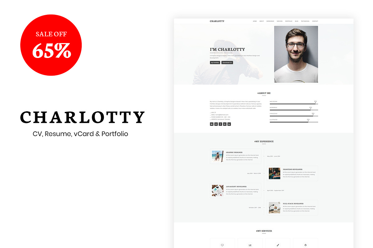 Charlotty - CV, Resume, vCard Theme in WordPress Portfolio Themes - product preview 8