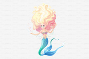 vector cartoon mermaid character