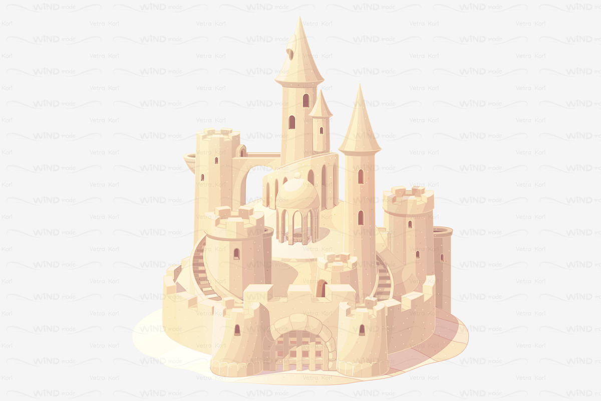 vector sandcastle in Objects - product preview 8