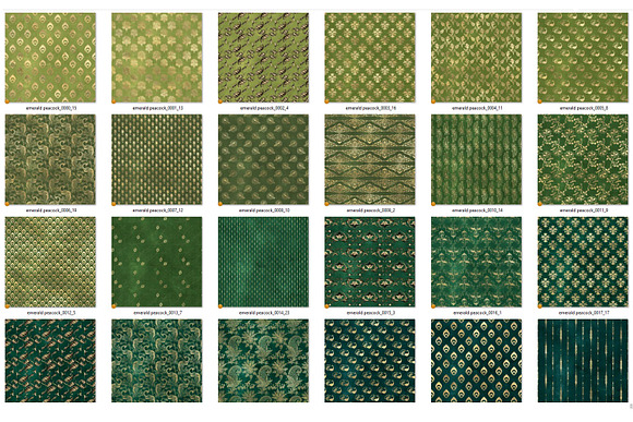 Emerald Peacock Digital Paper in Patterns - product preview 3