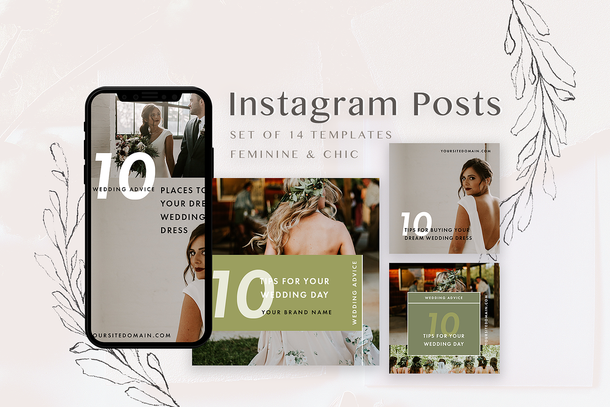 Feminine Instagram Templates Pack in Instagram Templates - product preview 8
